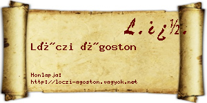 Lóczi Ágoston névjegykártya